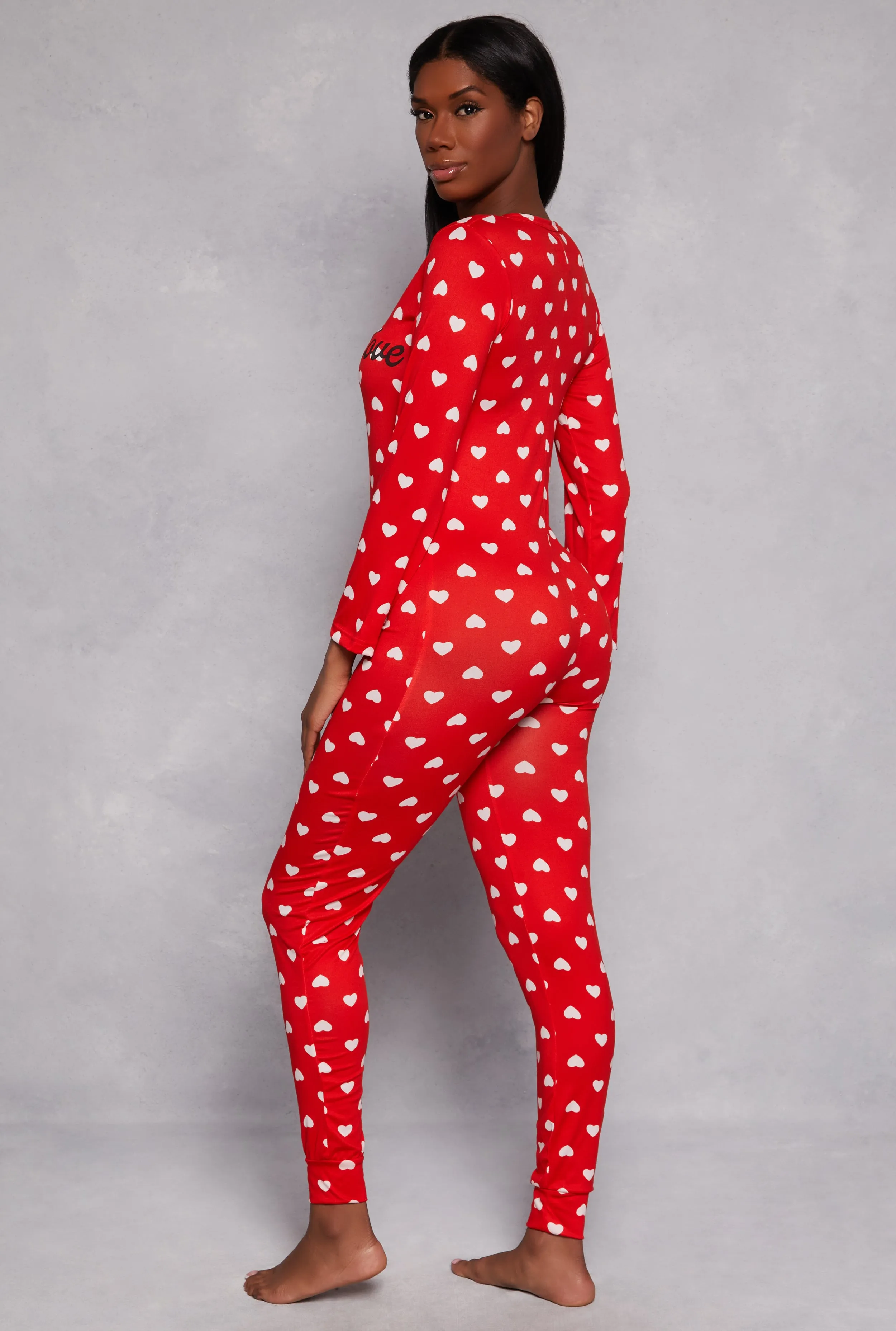 Love Heart Print Pajama Onesie sold by Rainbow product image thumbnail 2