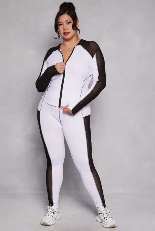 Plus Size Mesh Insert Active Leggings sold by Rainbow