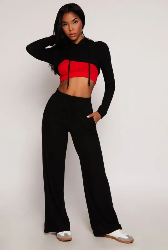 Daisy Ribbed Knit Wide Leg Pants sold by Rainbow