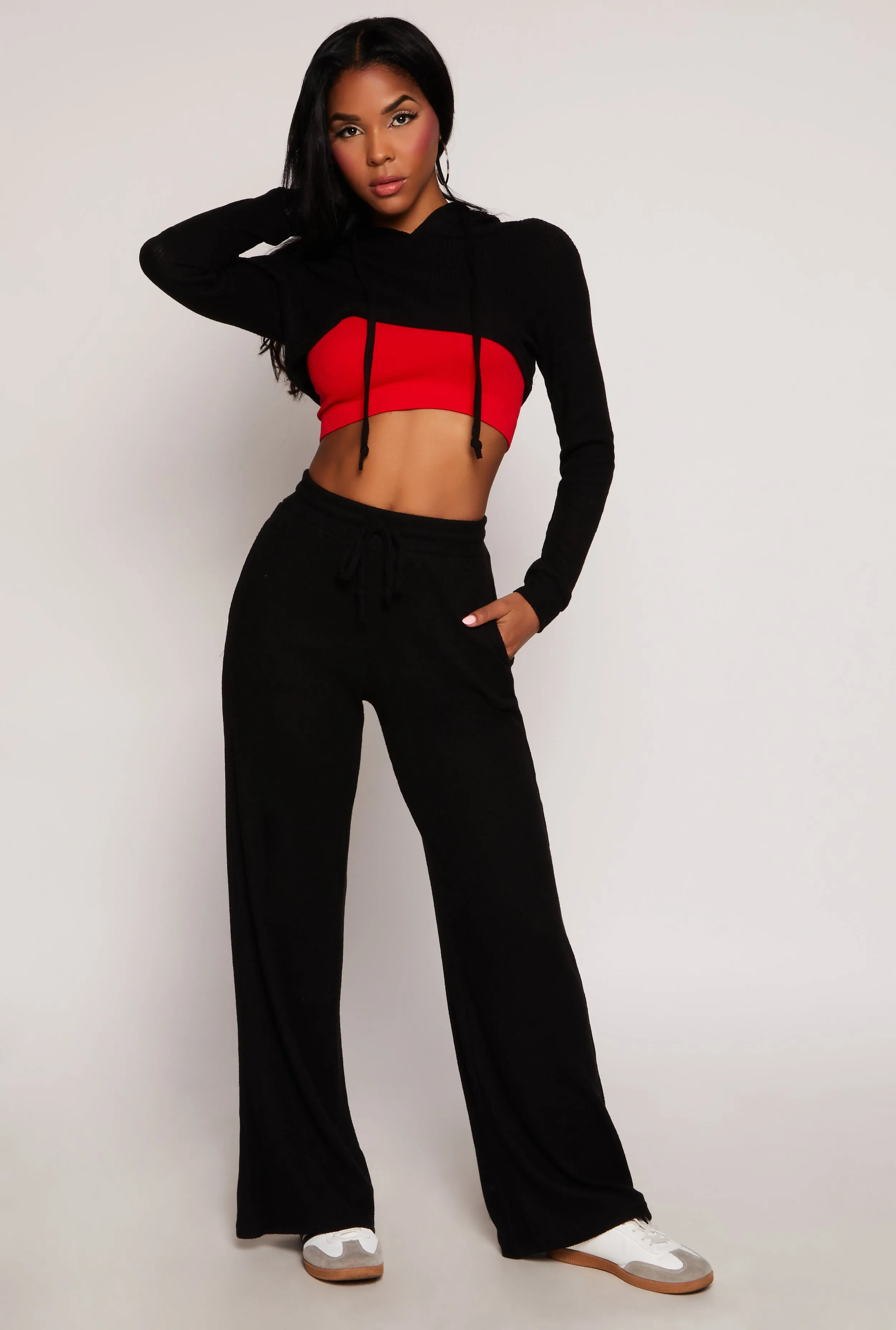 Daisy Ribbed Knit Wide Leg Pants sold by Rainbow