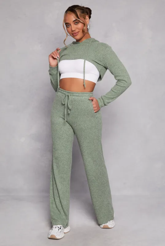 Daisy Ribbed Knit Wide Leg Pants sold by Rainbow