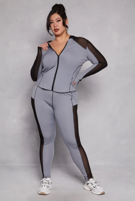 Plus Size Mesh Insert Active Leggings sold by Rainbow