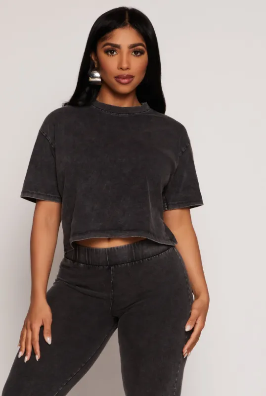 Acid Wash Crop Top sold by Rainbow