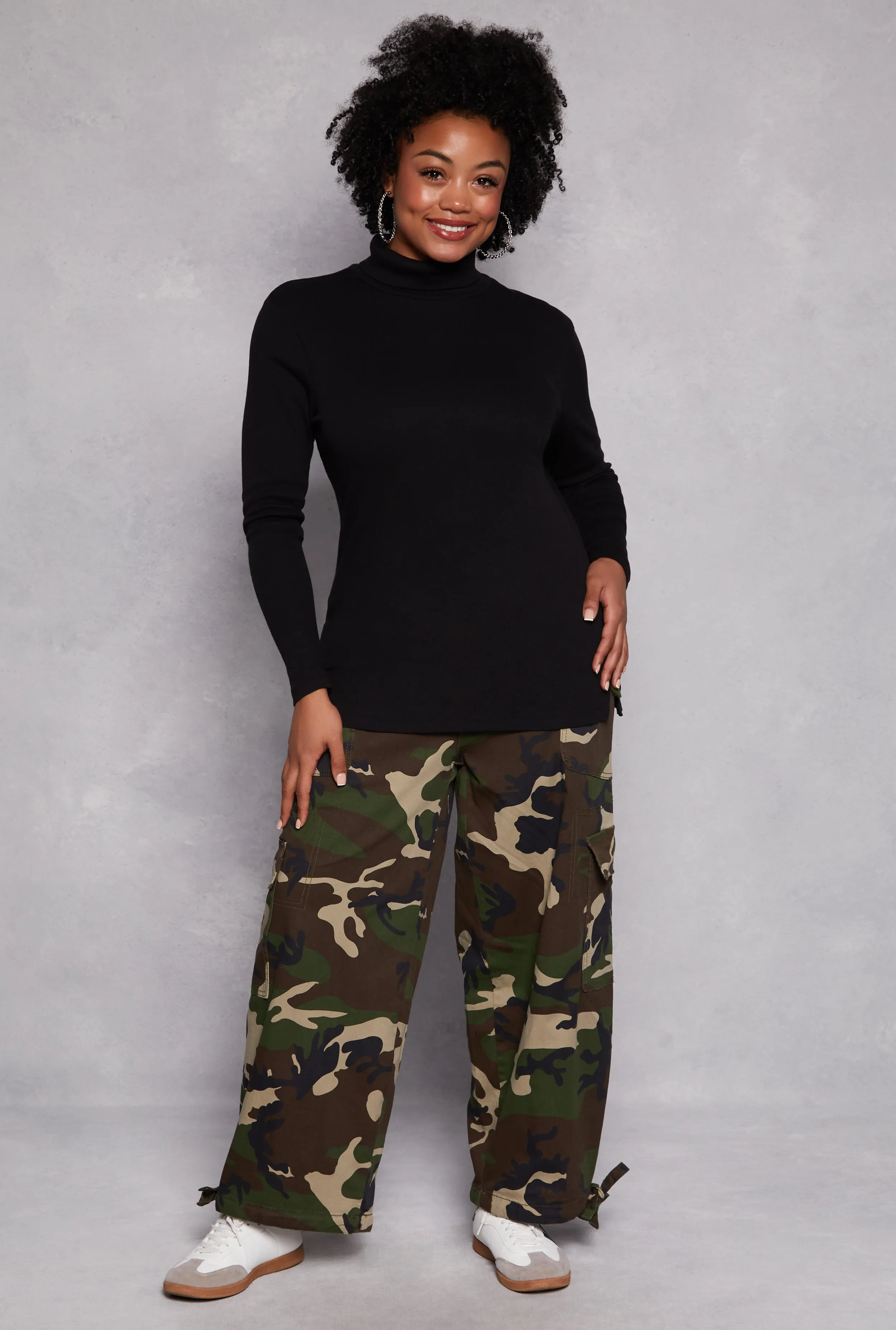 Plus Size Ribbed Knit Long Sleeve Turtleneck Top sold by Rainbow product image thumbnail 2