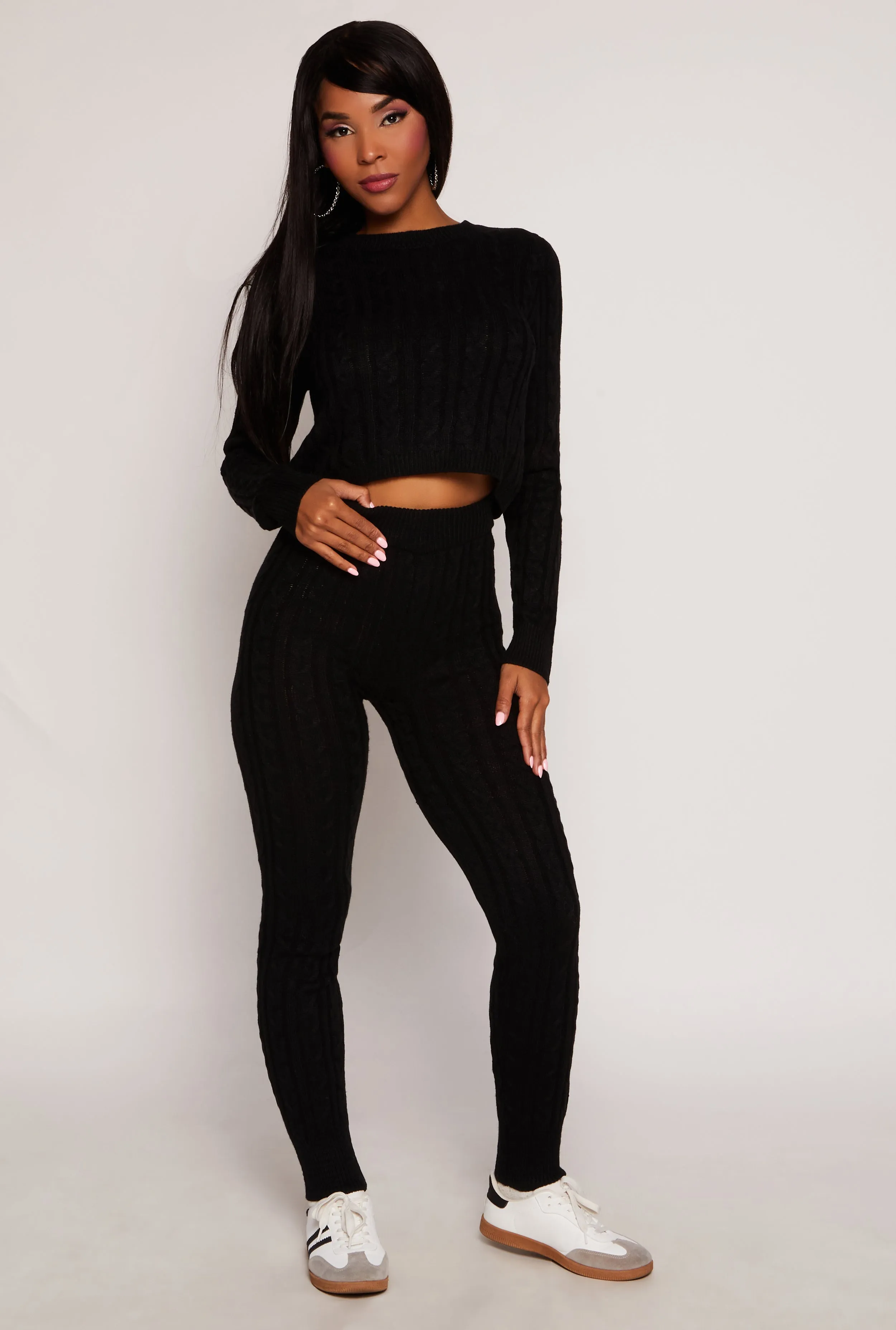 Cable Knit Cropped Sweater sold by Rainbow product image thumbnail 2