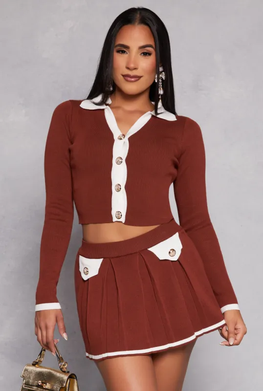 Daisy Contrast Trim Button Front Cardigan sold by Rainbow