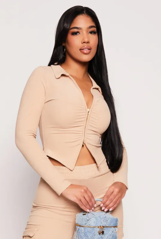 Iris Zip Front Collared Sweatshirt sold by Rainbow