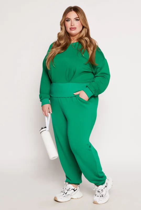 Plus Size High Waisted Drawstring Joggers sold by Rainbow