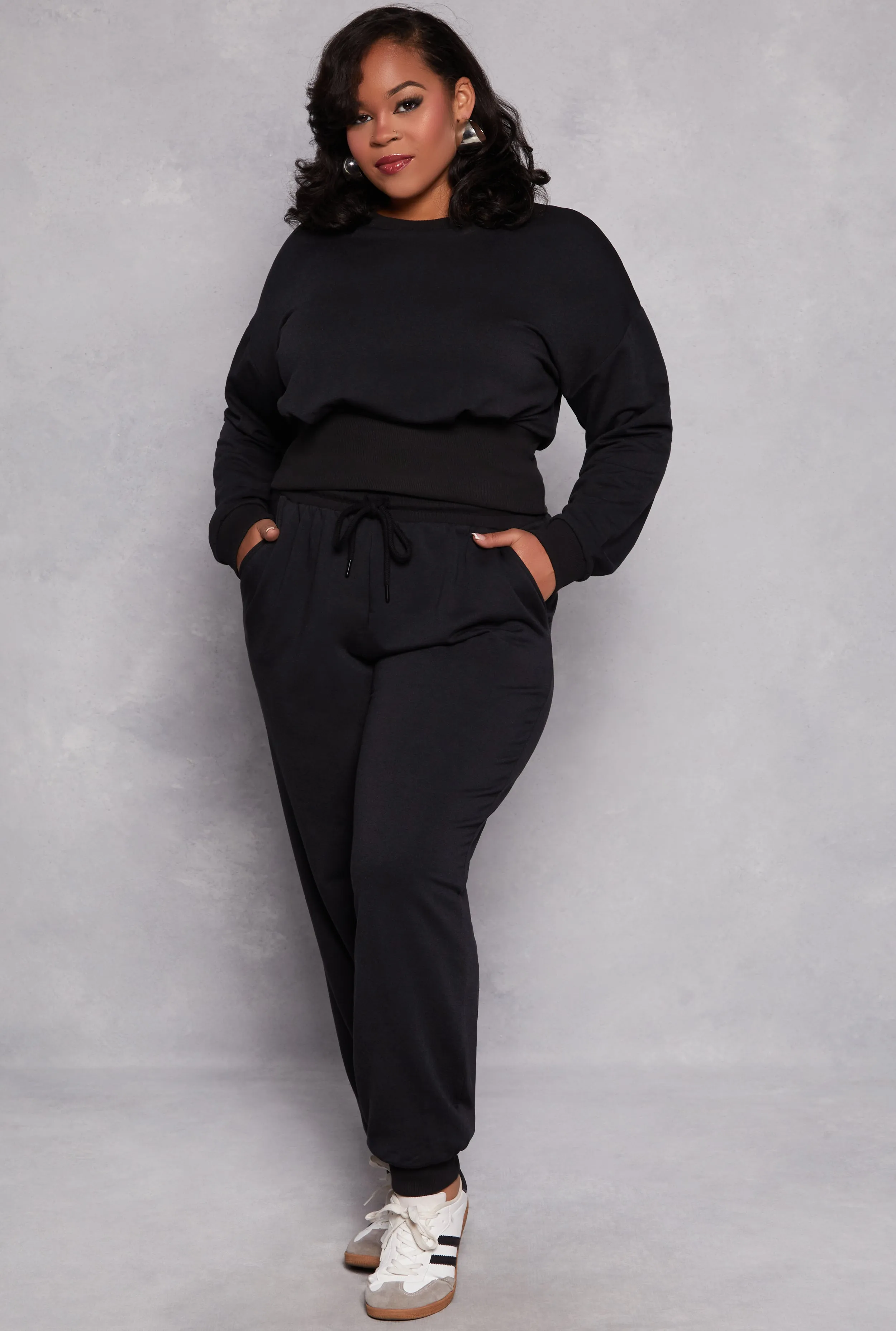 Plus Size High Waisted Drawstring Joggers sold by Rainbow