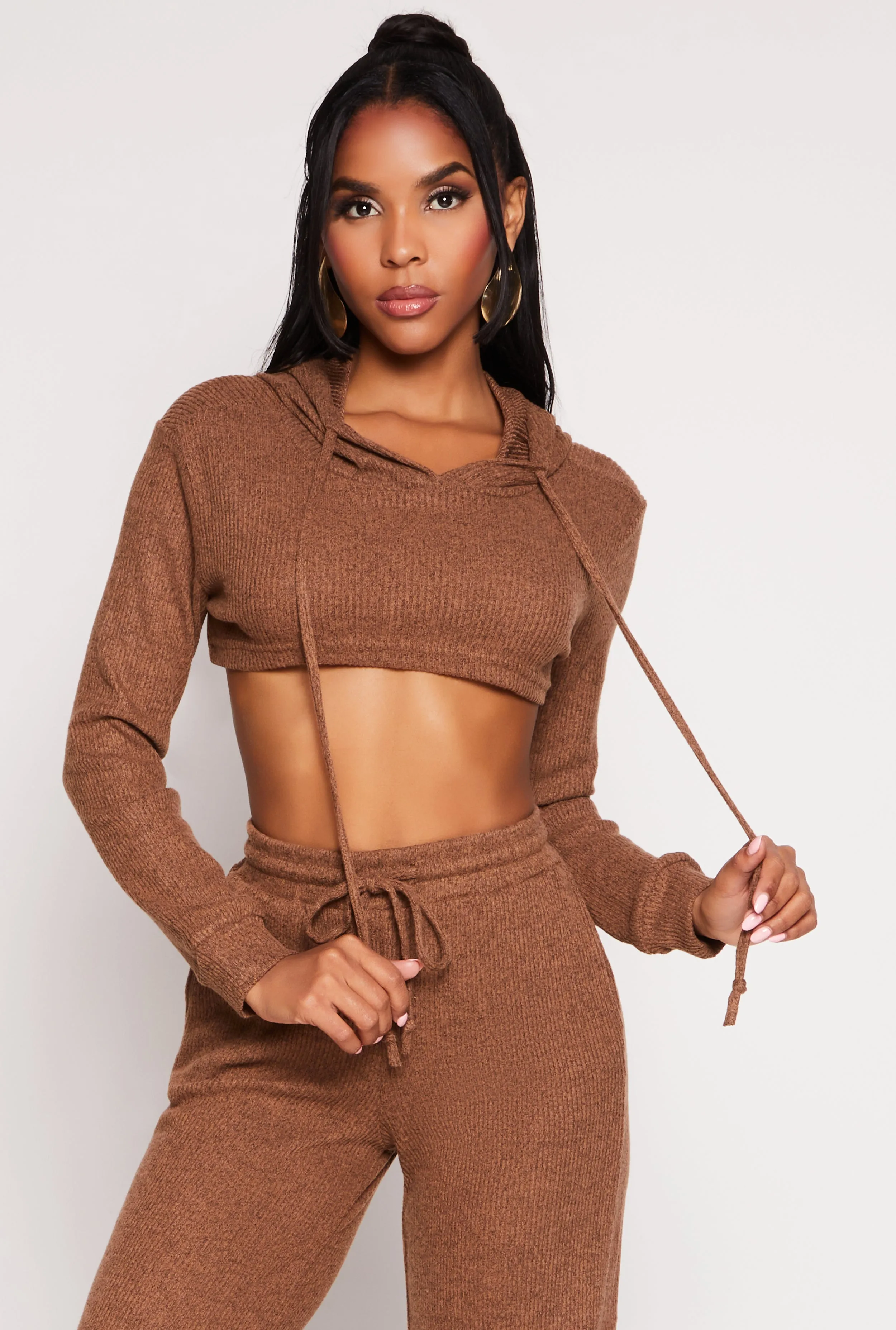 Daisy Ribbed Knit Hooded Shrug sold by Rainbow