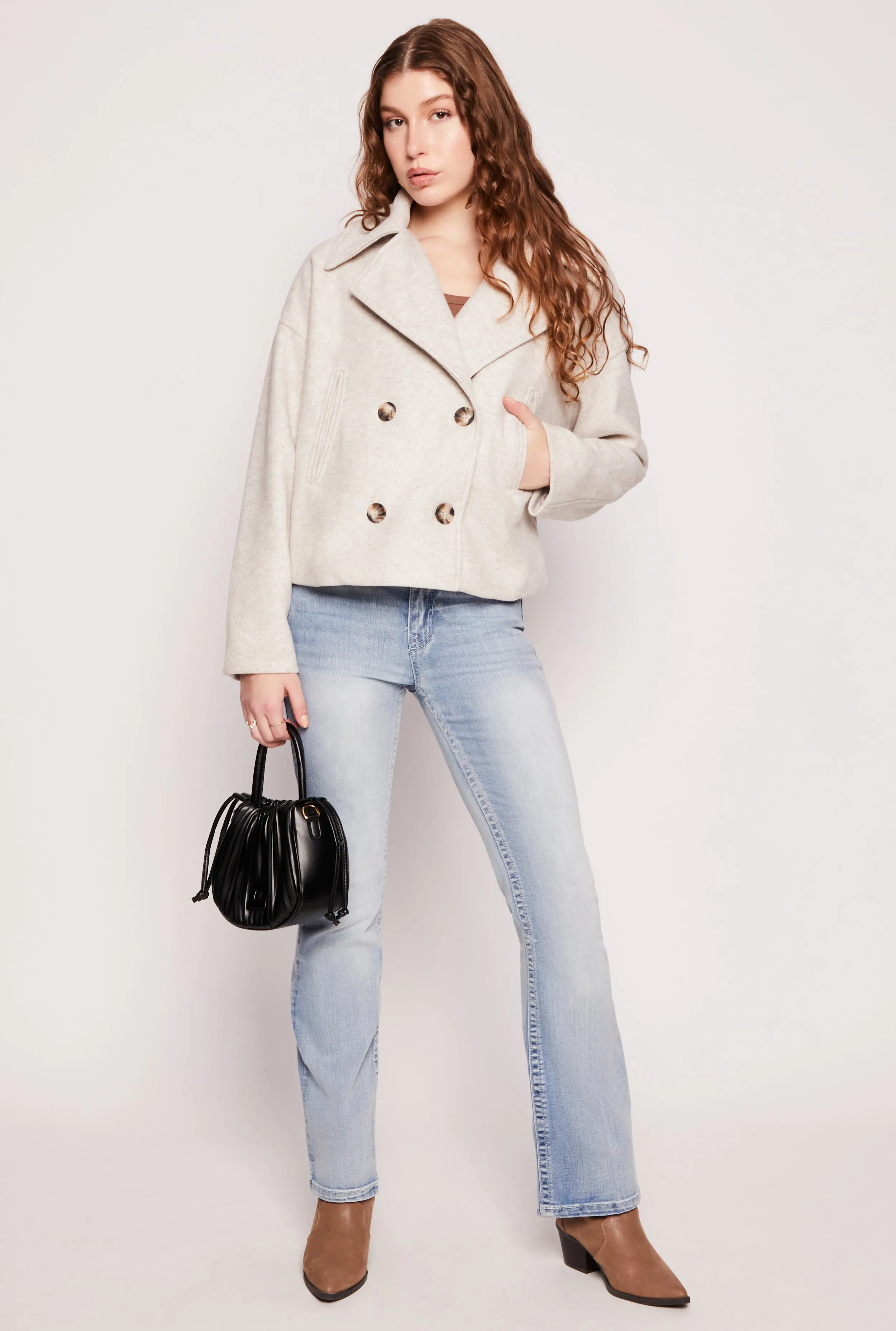 Double Breasted Drop Shoulder Peacoat sold by Rainbow product image thumbnail 2