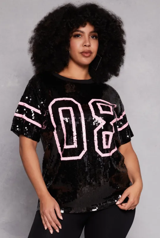 Plus Size 08 Sequin Mesh Top sold by Rainbow