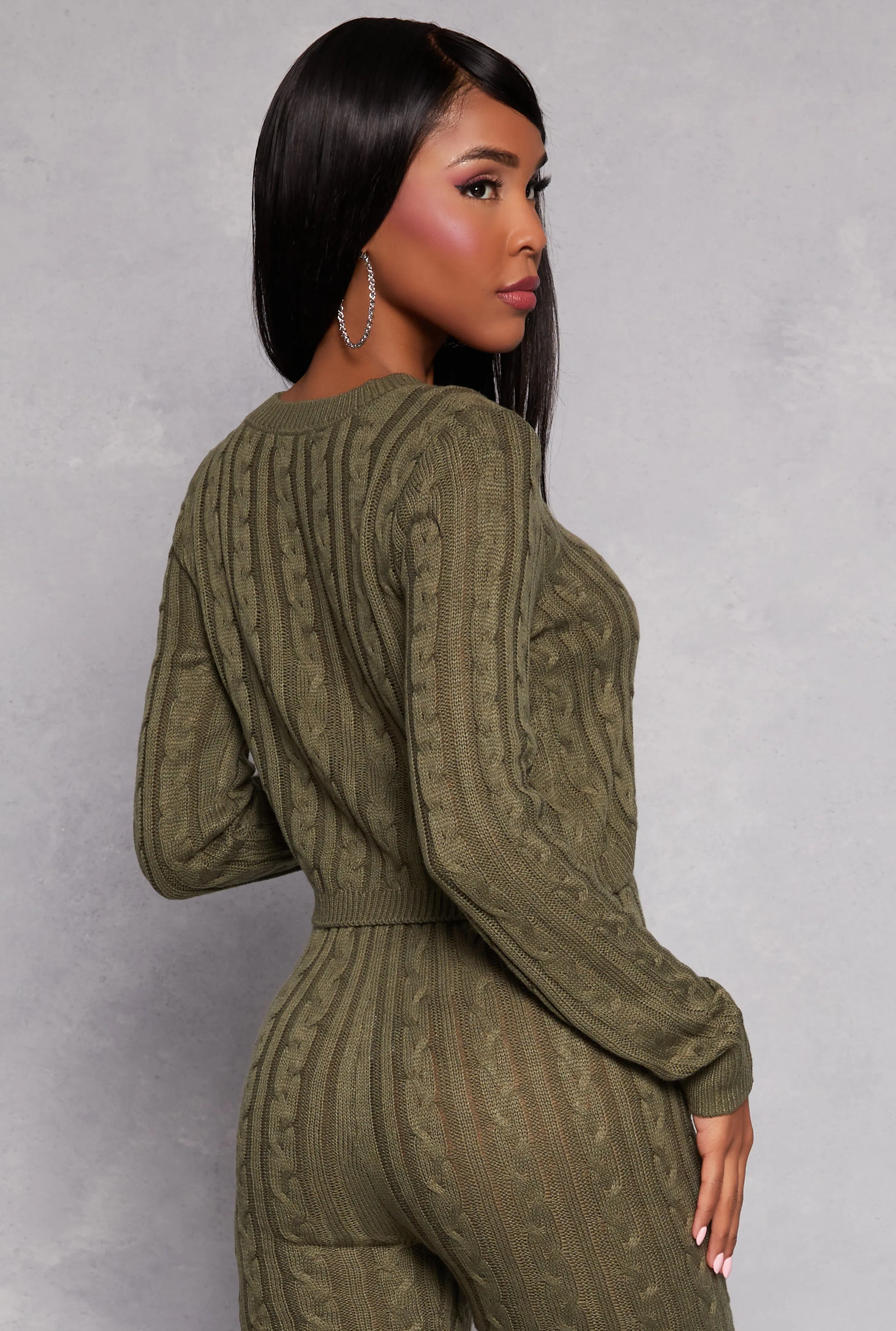 Cable Knit Cropped Sweater sold by Rainbow product image thumbnail 3