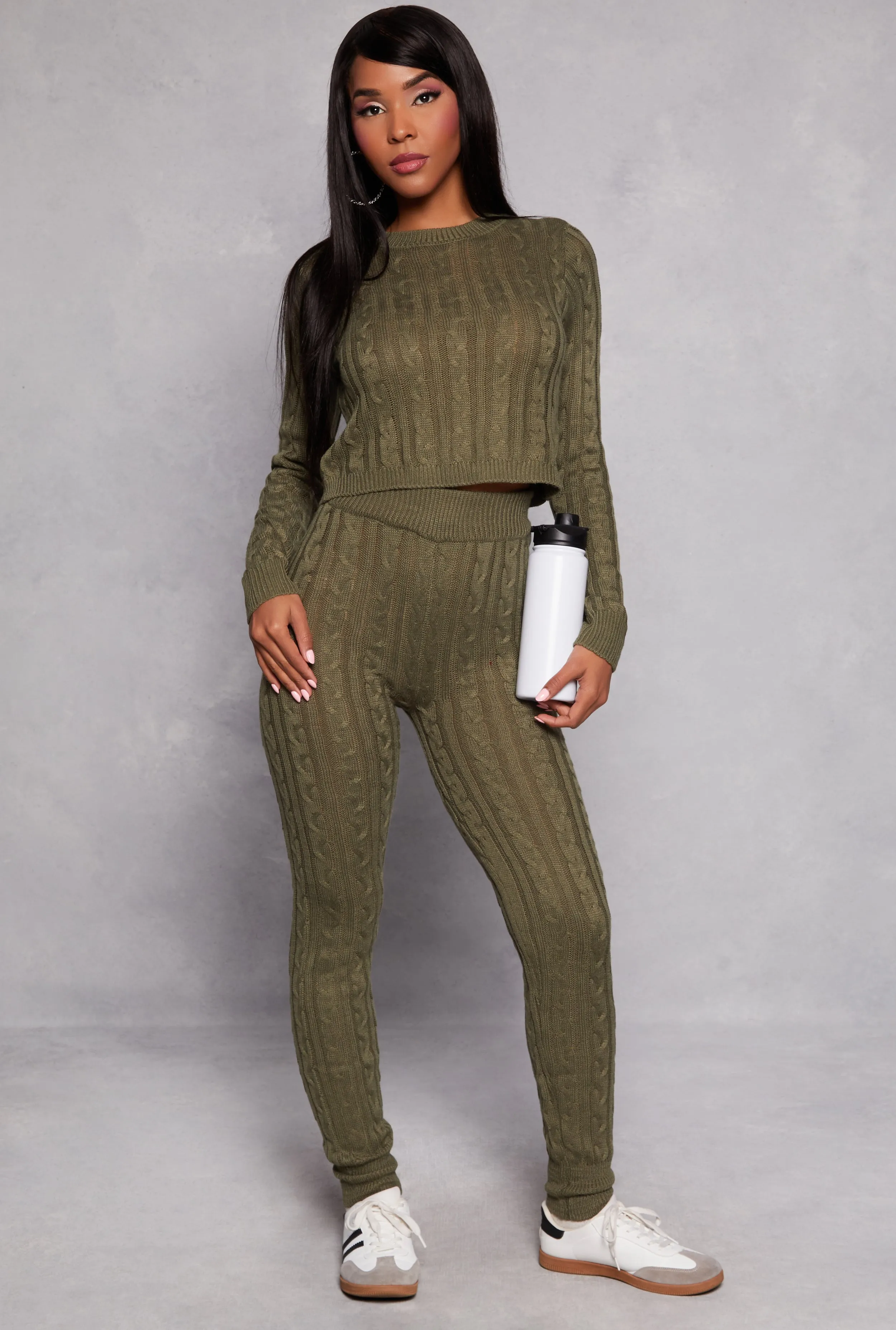 Cable Knit Cropped Sweater sold by Rainbow product image thumbnail 2