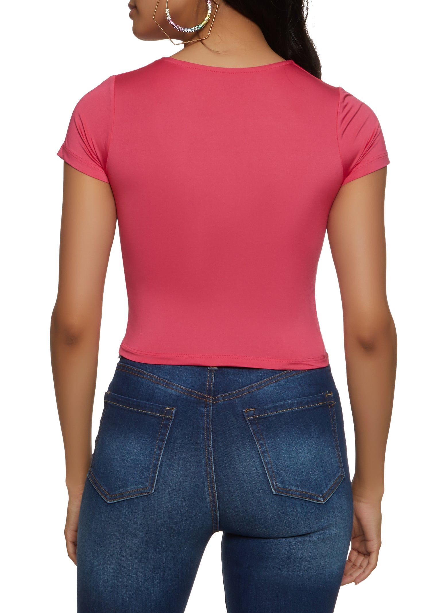 Seamless Double Layered Crew Neck Crop Top sold by Rainbow product image thumbnail 2