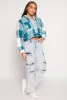 Plaid Sherpa Lined Hooded Jacket sold by Rainbow