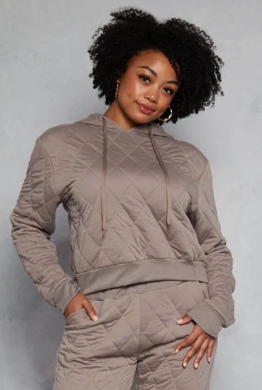 Plus Size Quilted Hoodie sold by Rainbow