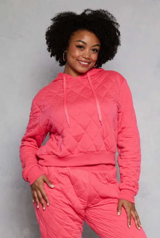 Plus Size Quilted Hoodie sold by Rainbow