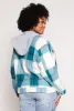 Plus Size Plaid Hooded Zip Front Jacket sold by Rainbow