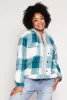 Plus Size Plaid Hooded Zip Front Jacket sold by Rainbow