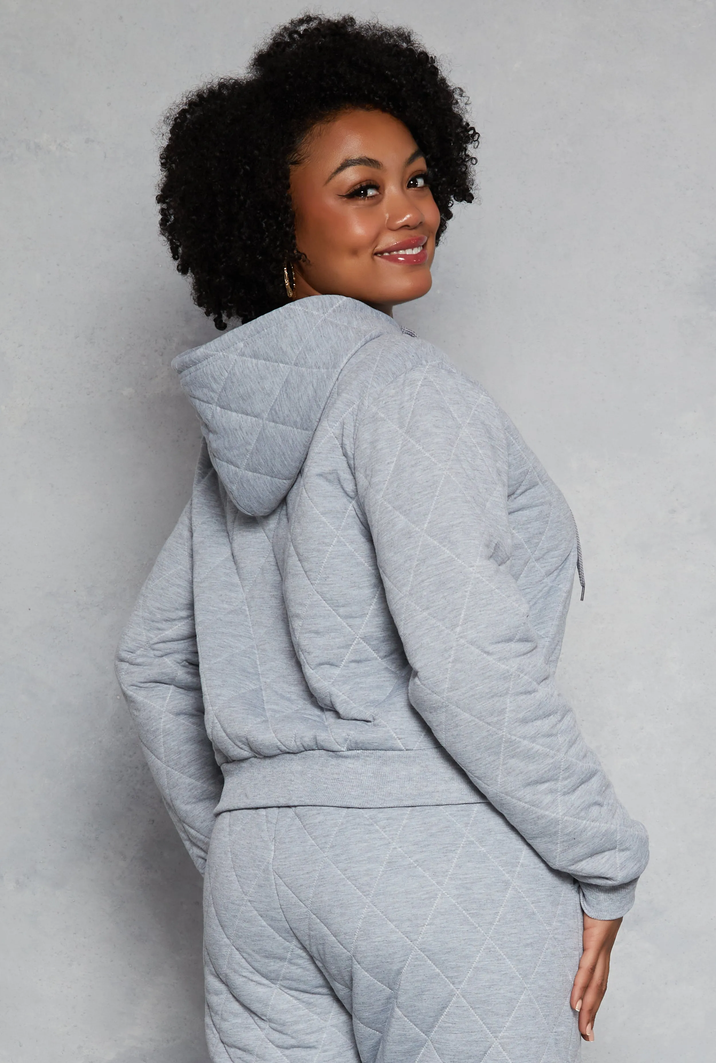 Plus Size Quilted Hoodie sold by Rainbow product image thumbnail 3