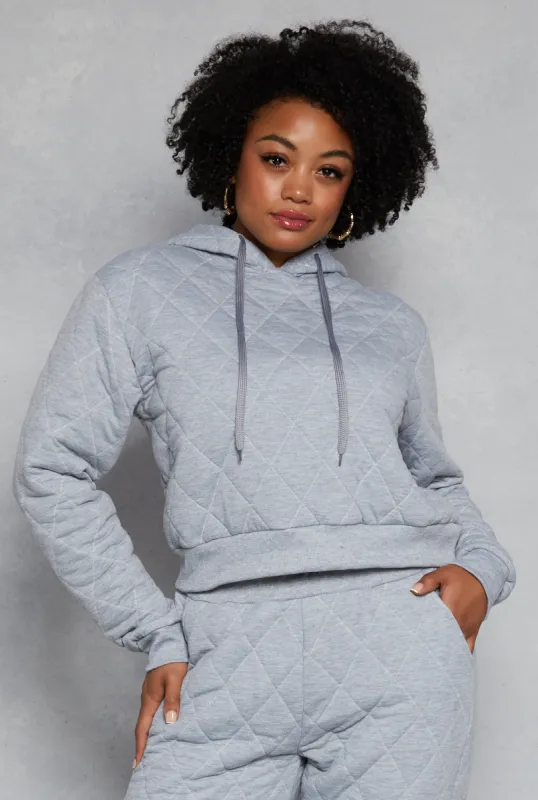 Plus Size Quilted Hoodie sold by Rainbow