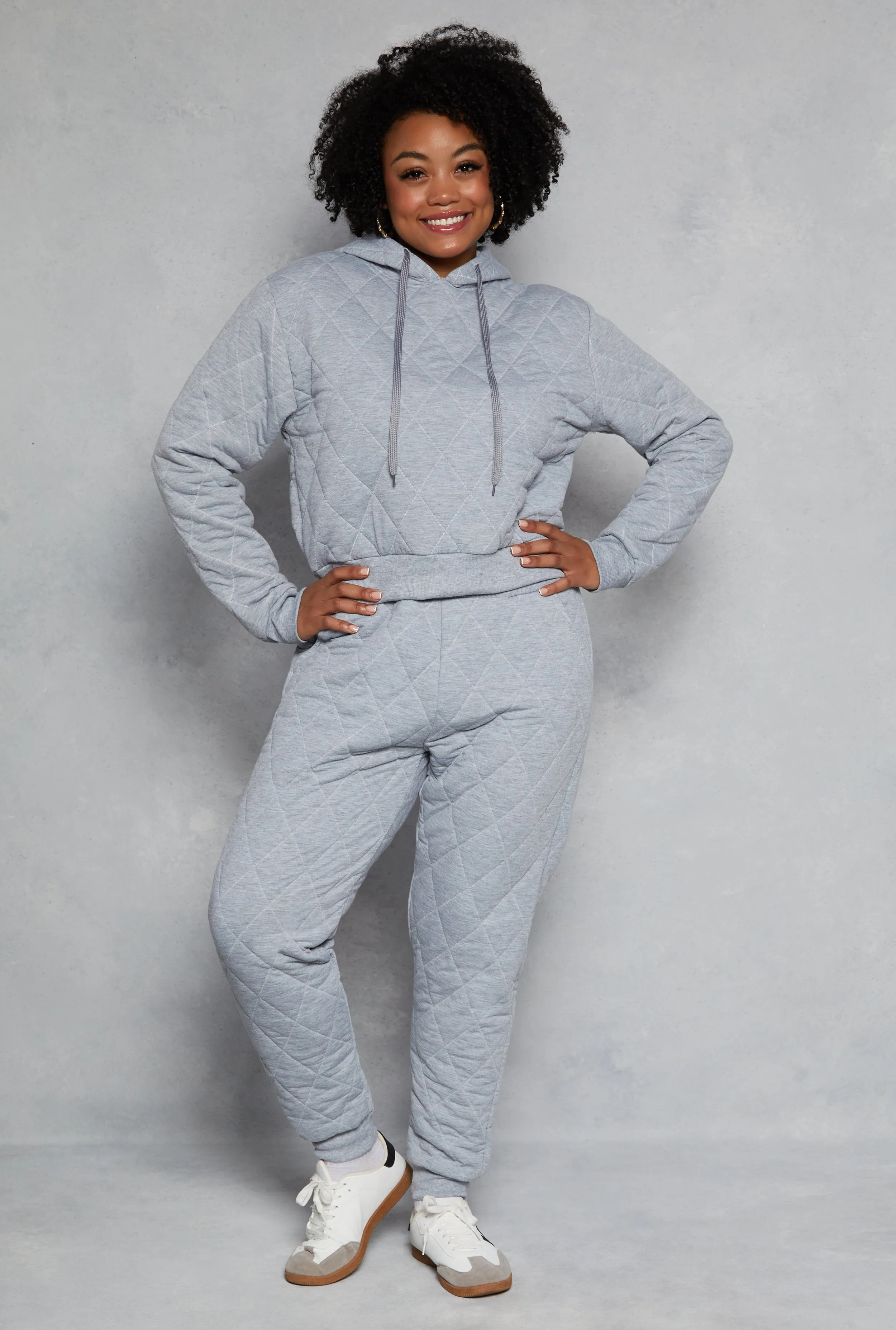 Plus Size Quilted Hoodie sold by Rainbow product image thumbnail 2