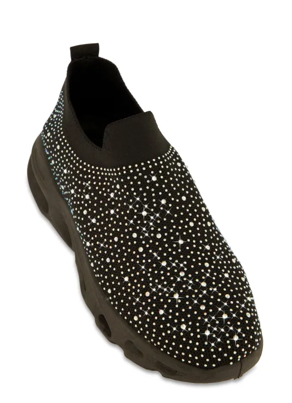 Rhinestone Cut Out Sole Slip On Sneakers sold by Rainbow