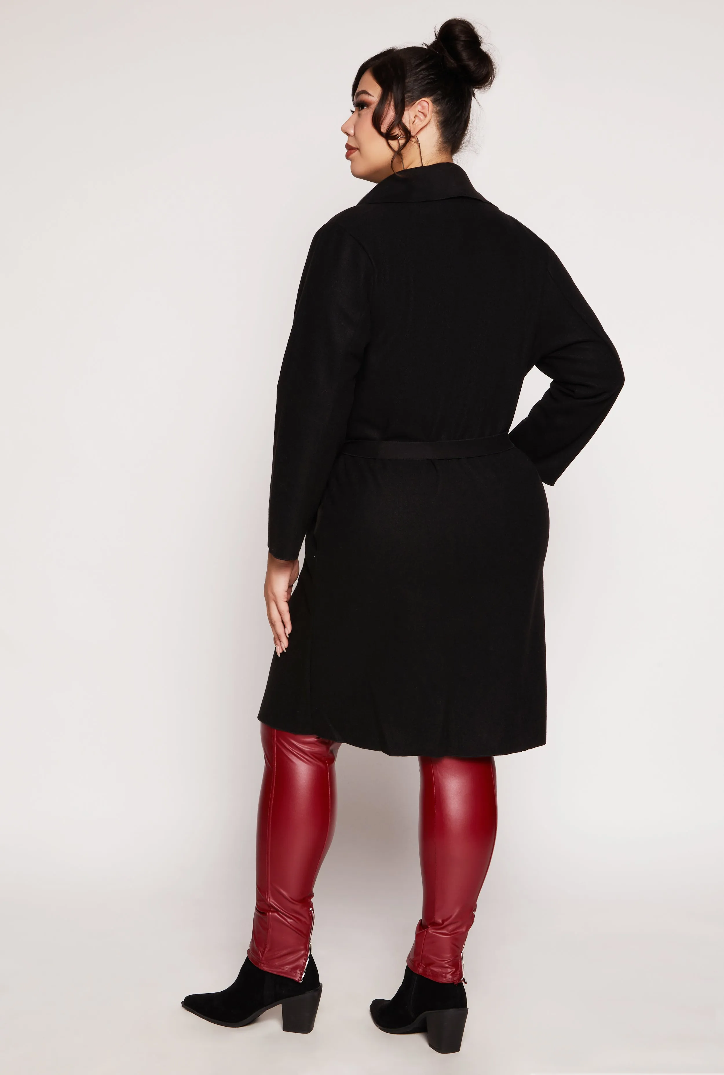 Plus Size Waterfall Collar Wrap Coat sold by Rainbow product image thumbnail 3