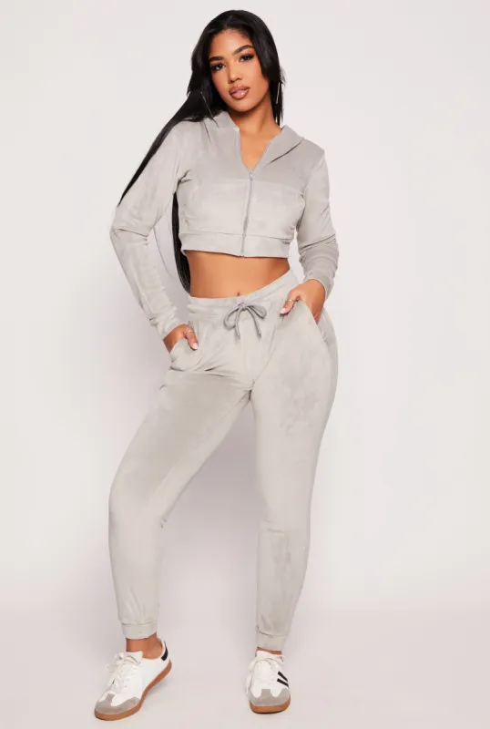 Velour Drawstring Joggers sold by Rainbow