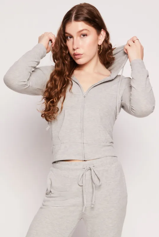 Daisy Brushed Knit Zip Front Hoodie sold by Rainbow