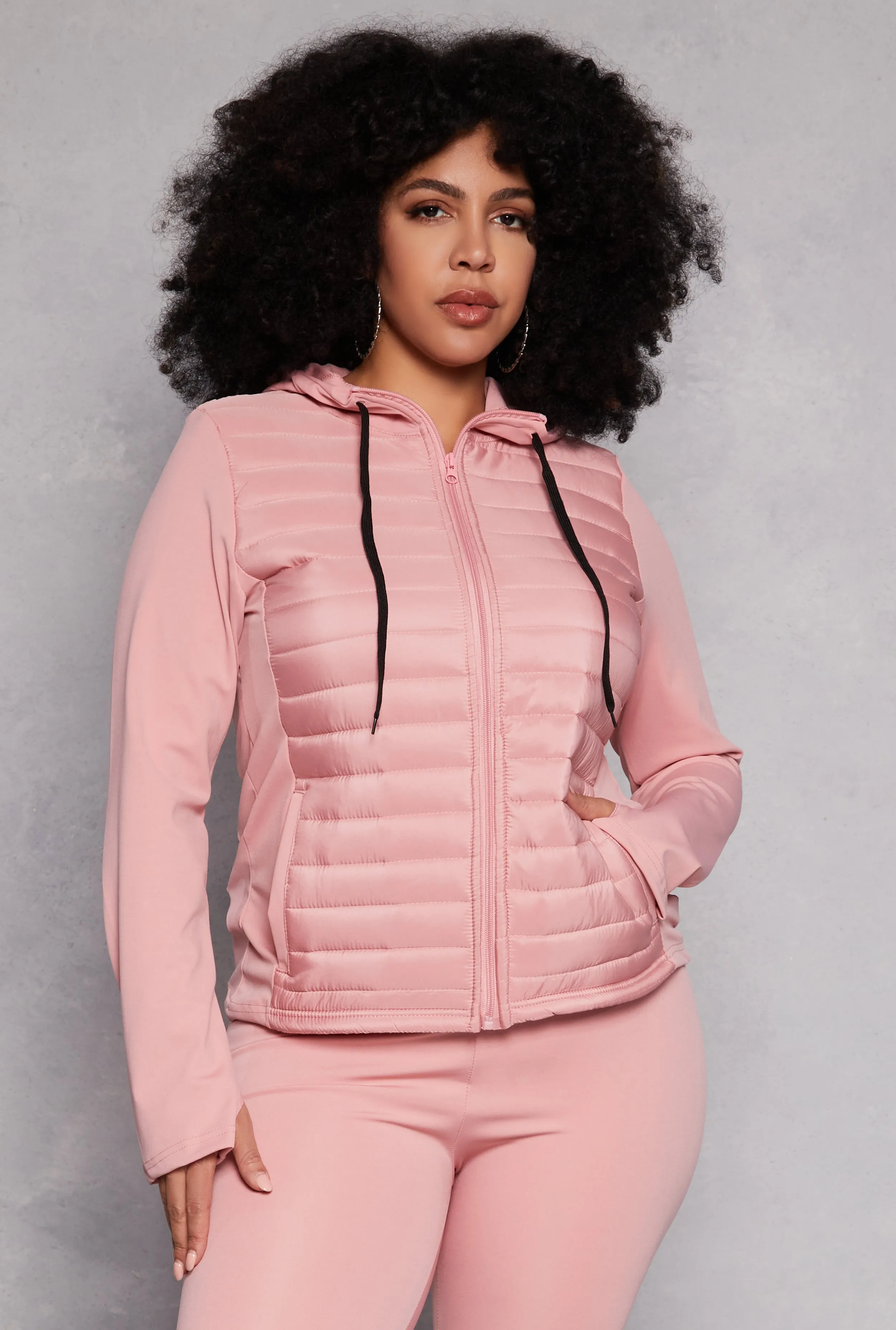 Plus Size Puffer Track Jacket sold by Rainbow