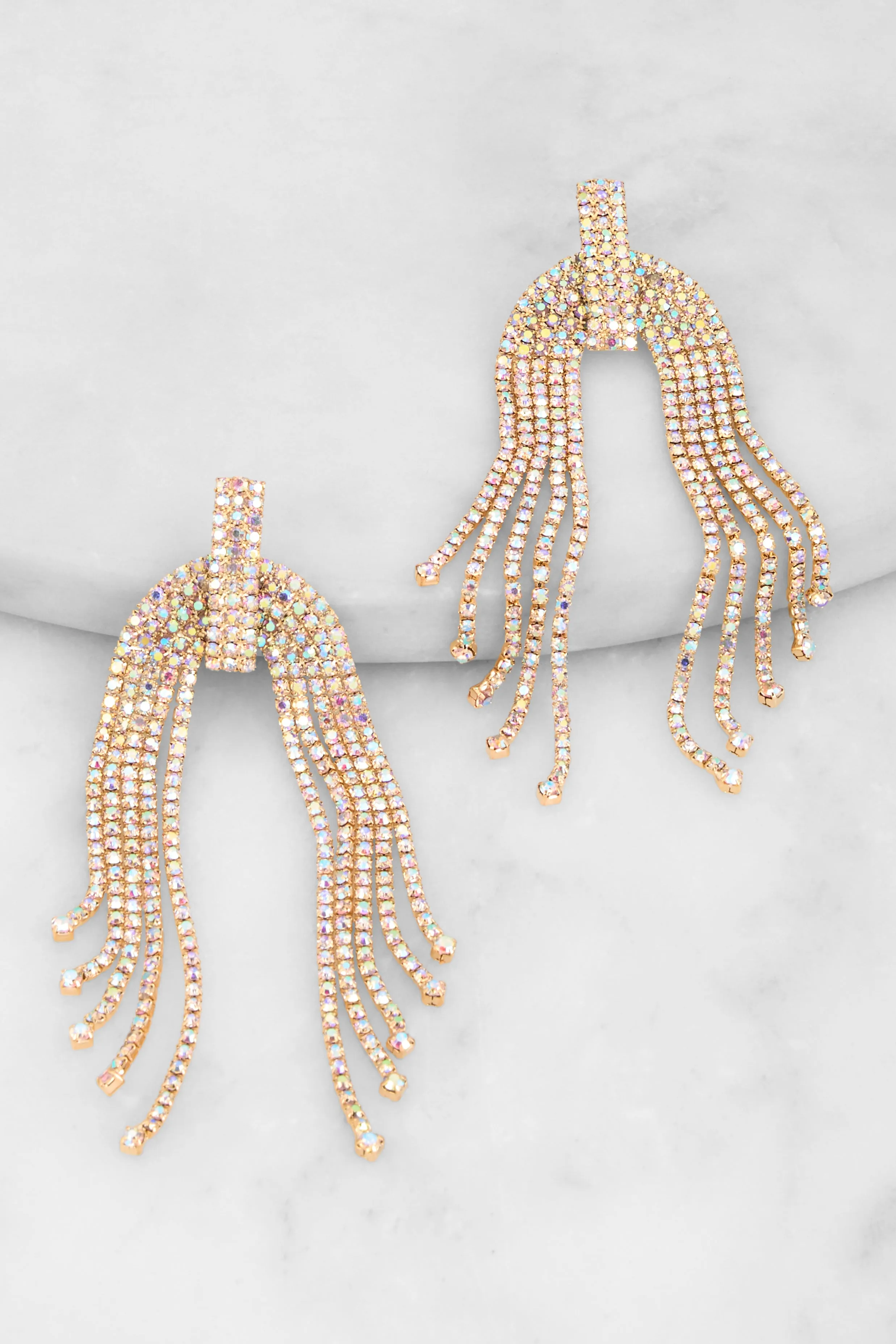 Rhinestone Fringe Chandelier Earrings sold by Rainbow product image thumbnail 2