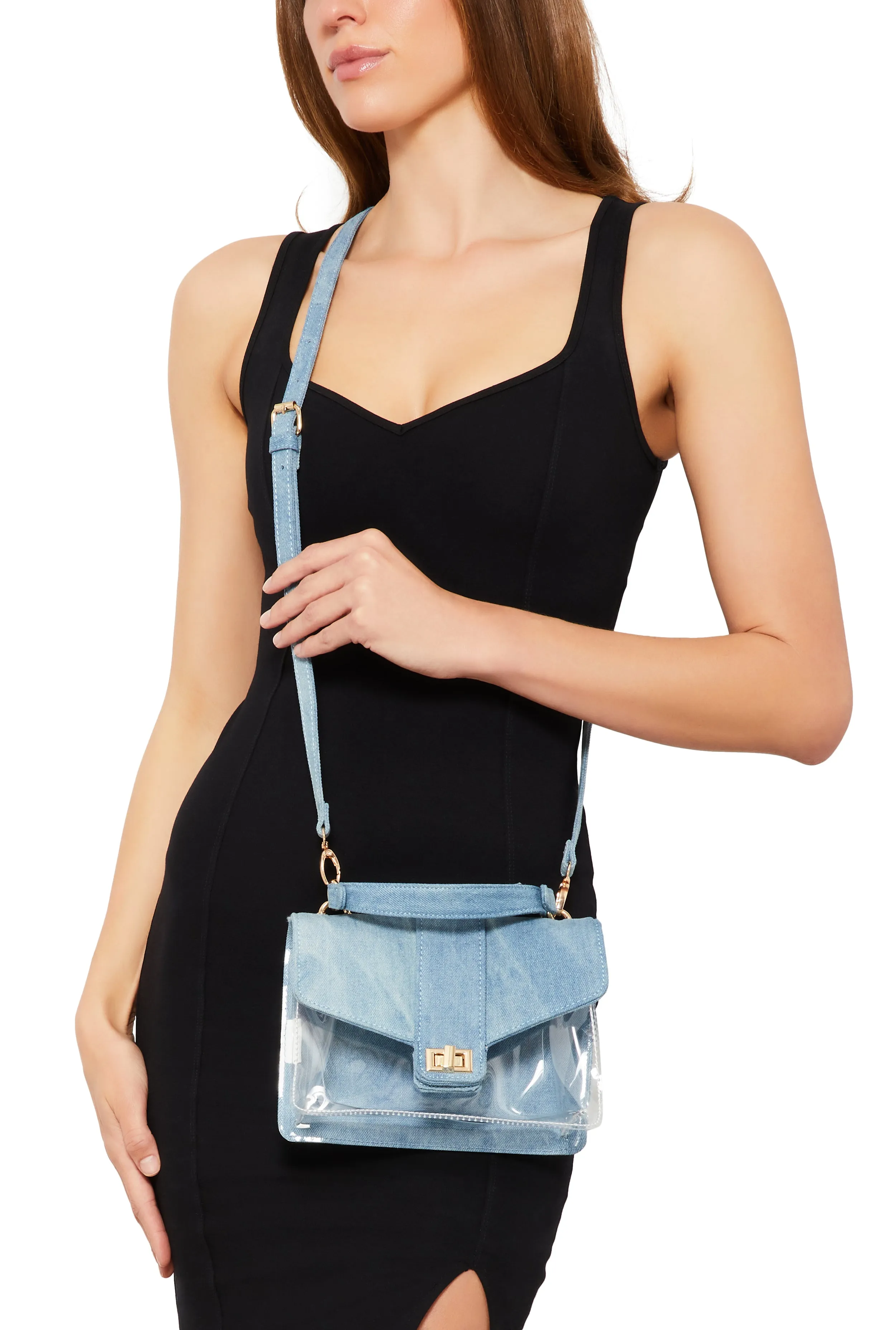Clear Denim Convertible Crossbody Bag sold by Rainbow product image thumbnail 2