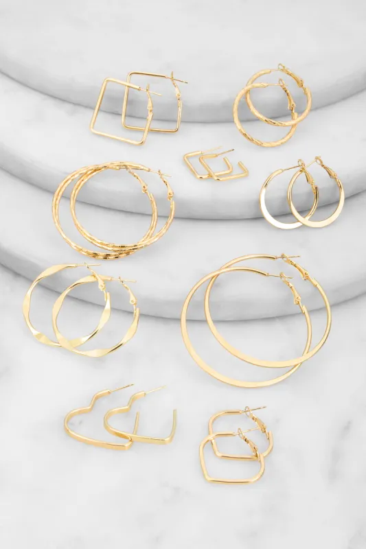 Assorted Metallic Geometric Hoop Earrings sold by Rainbow