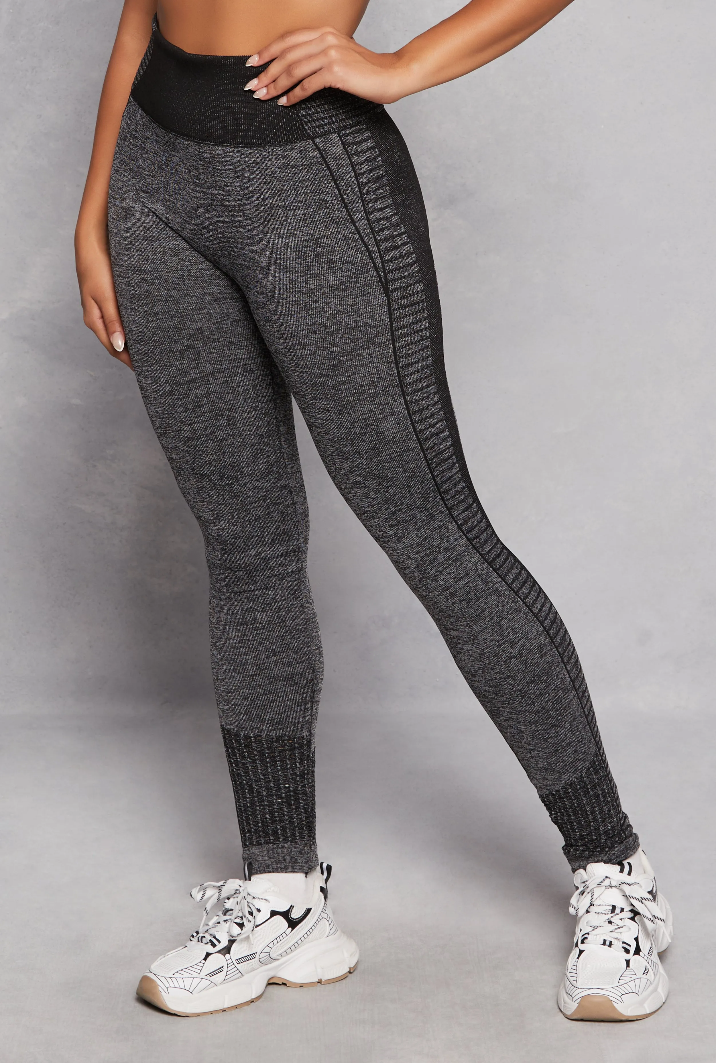 Marled Laser Cut Detail Leggings sold by Rainbow product image thumbnail 2