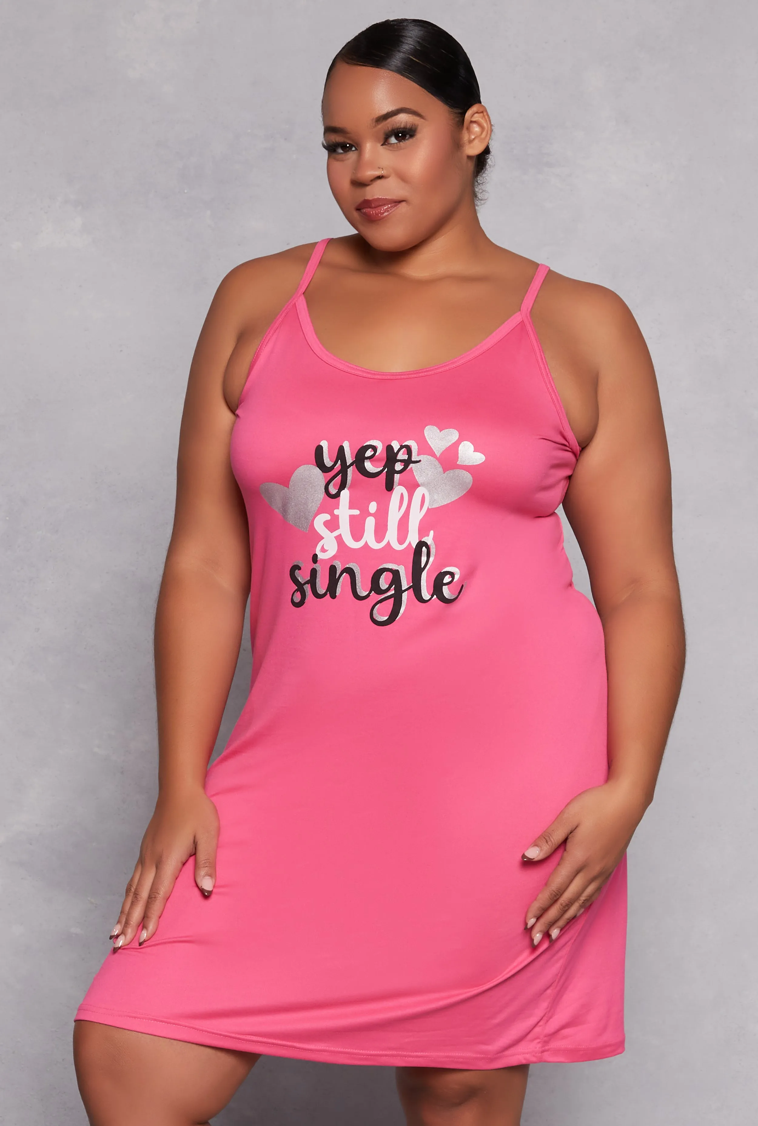 Plus Size Yep Still Single Nightgown with Robe sold by Rainbow product image thumbnail 3