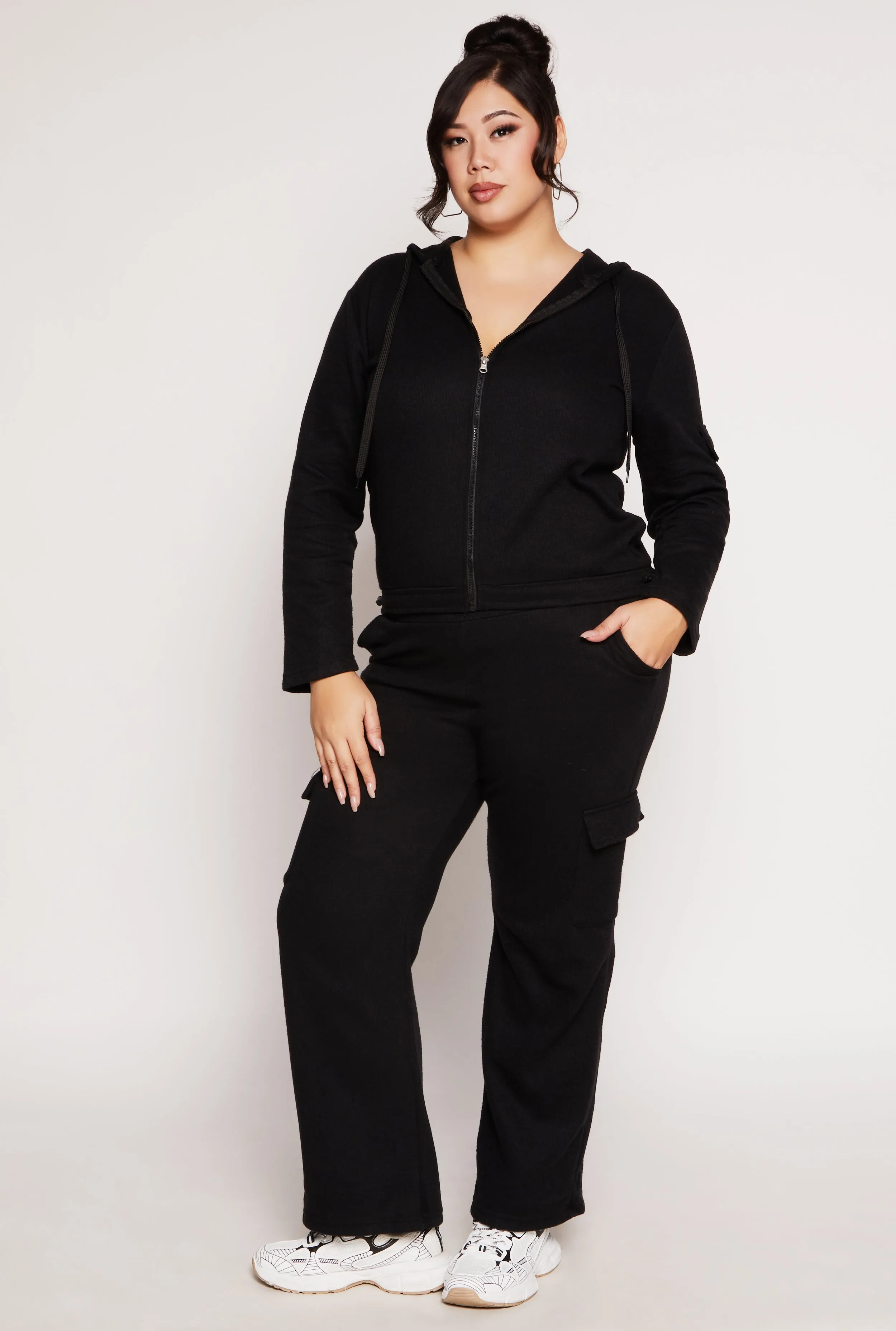 Plus Size Cargo Pocket Hooded Sweatshirt sold by Rainbow product image thumbnail 2