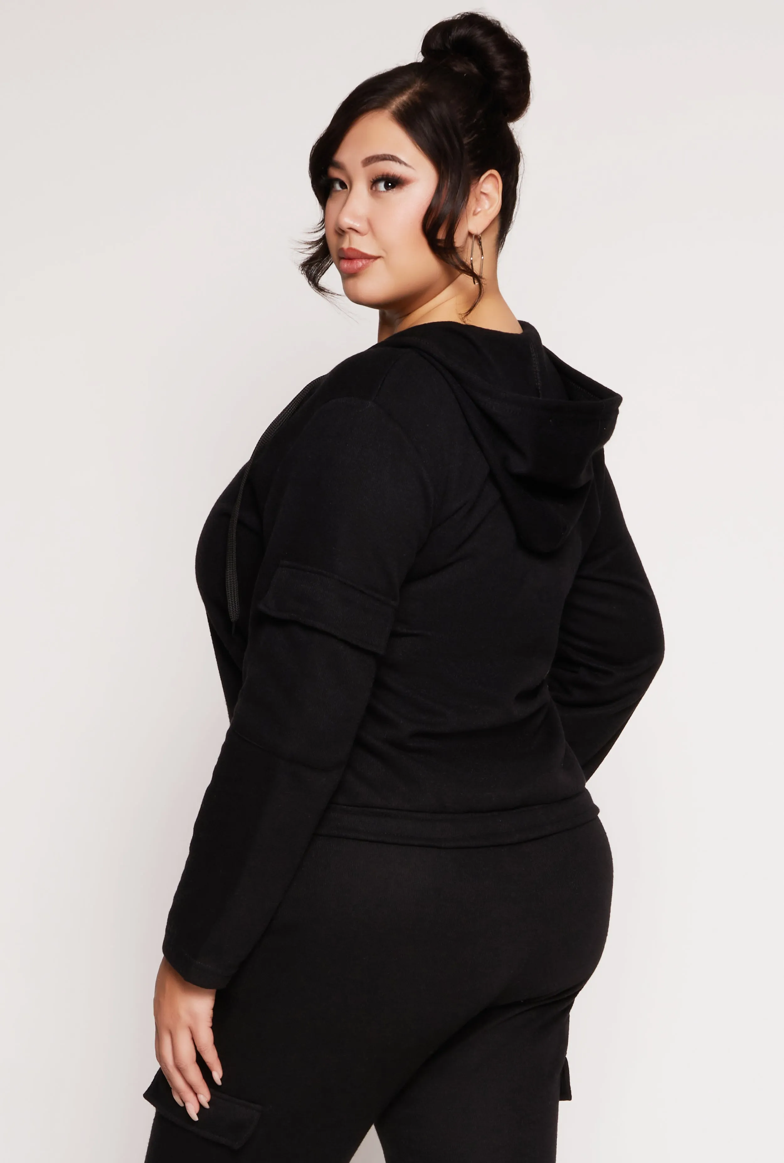 Plus Size Cargo Pocket Hooded Sweatshirt sold by Rainbow product image thumbnail 3
