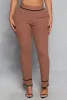 Ribbed Knit Contrast Trim Straight Leg Pants sold by Rainbow
