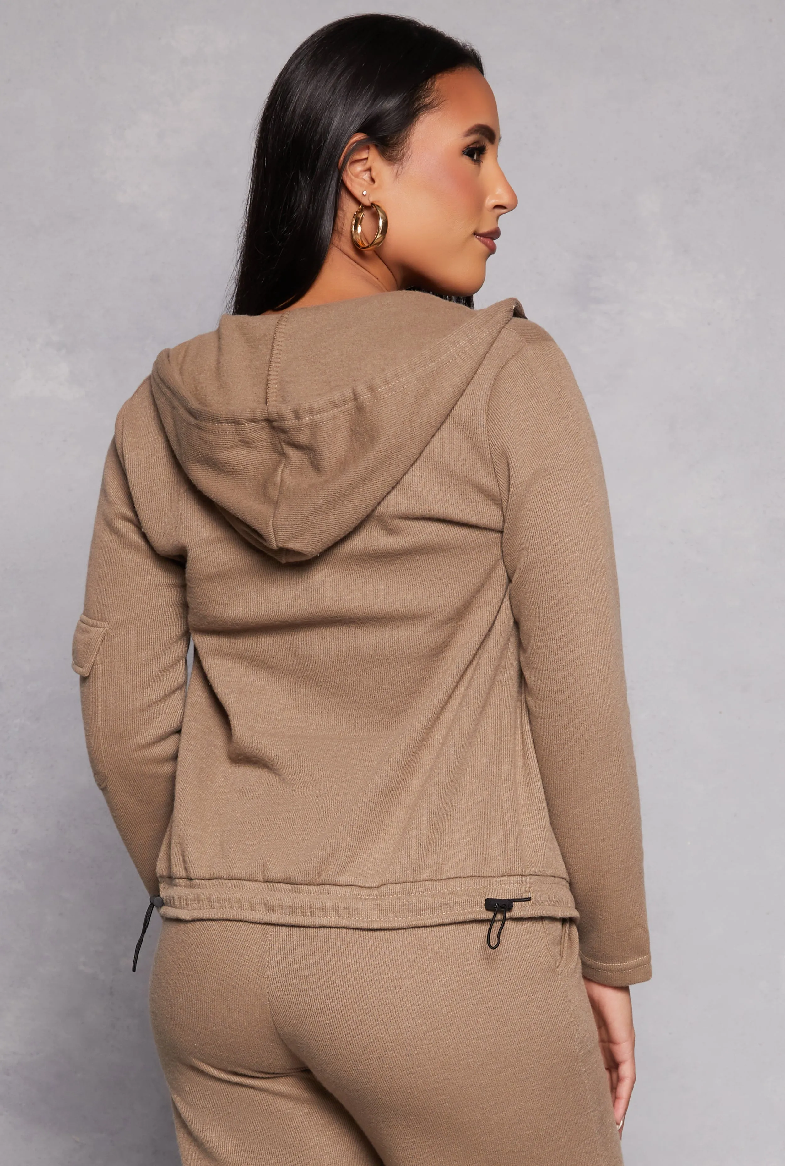 Cargo Pocket Sleeve Zip Front Hoodie sold by Rainbow product image thumbnail 3