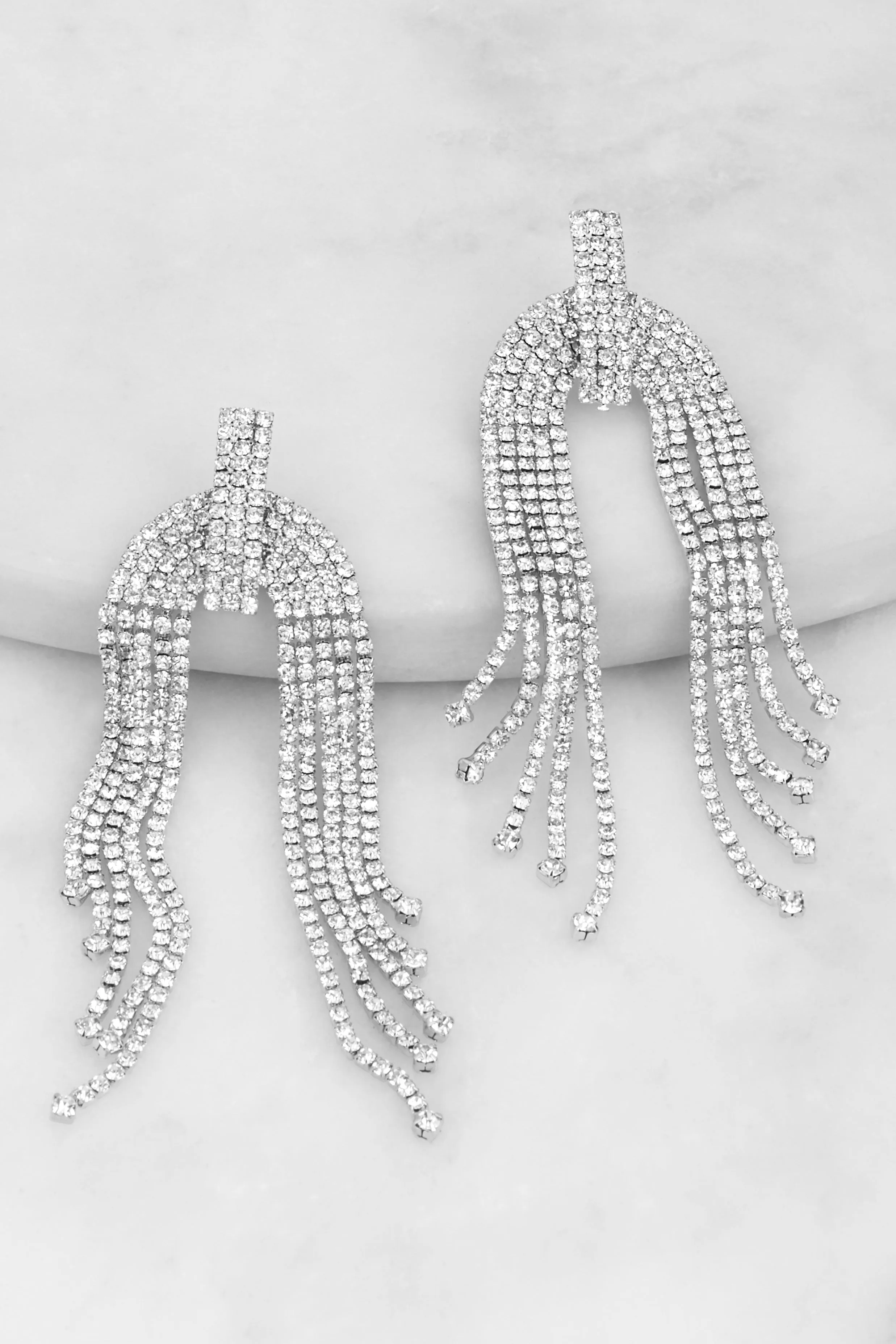 Rhinestone Fringe Chandelier Earrings sold by Rainbow product image thumbnail 2