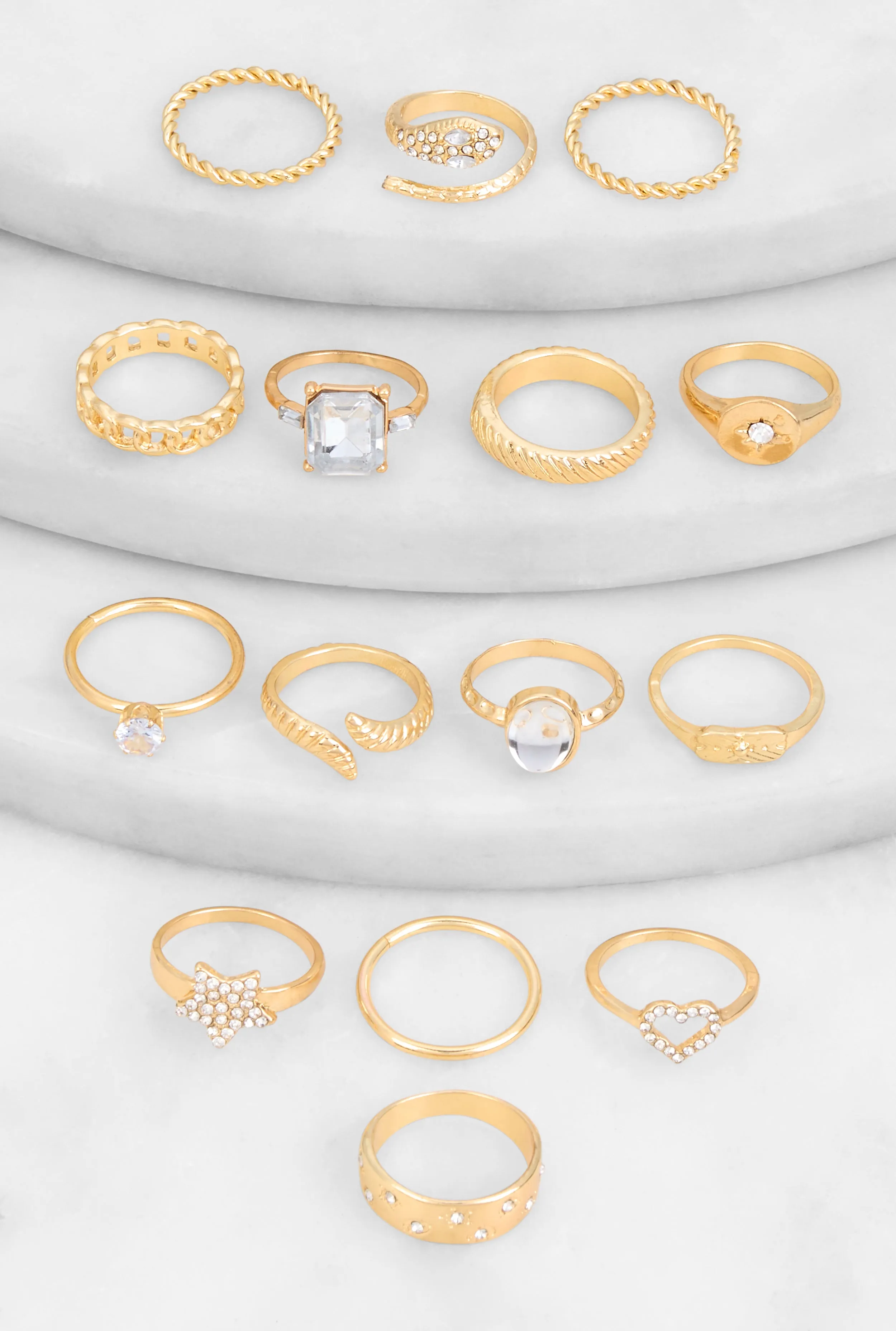 Assorted Rhinestone Metallic Rings Set of 15 sold by Rainbow product image thumbnail 2