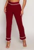 Ribbed Knit Contrast Trim Straight Leg Pants sold by Rainbow