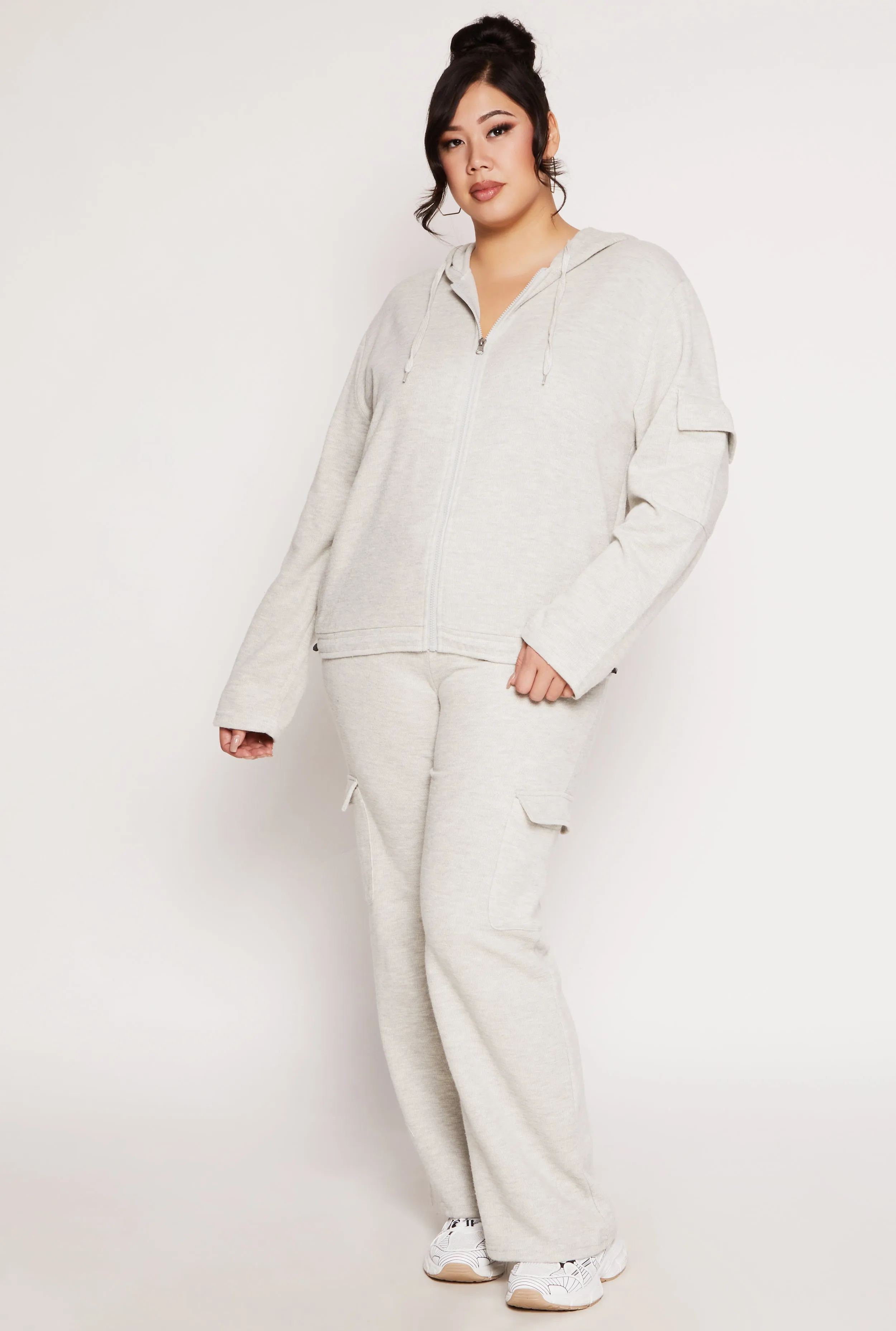 Plus Size Cargo Pocket Hooded Sweatshirt sold by Rainbow product image thumbnail 2