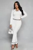 Ribbed Knit Contrast Trim Crop Top sold by Rainbow