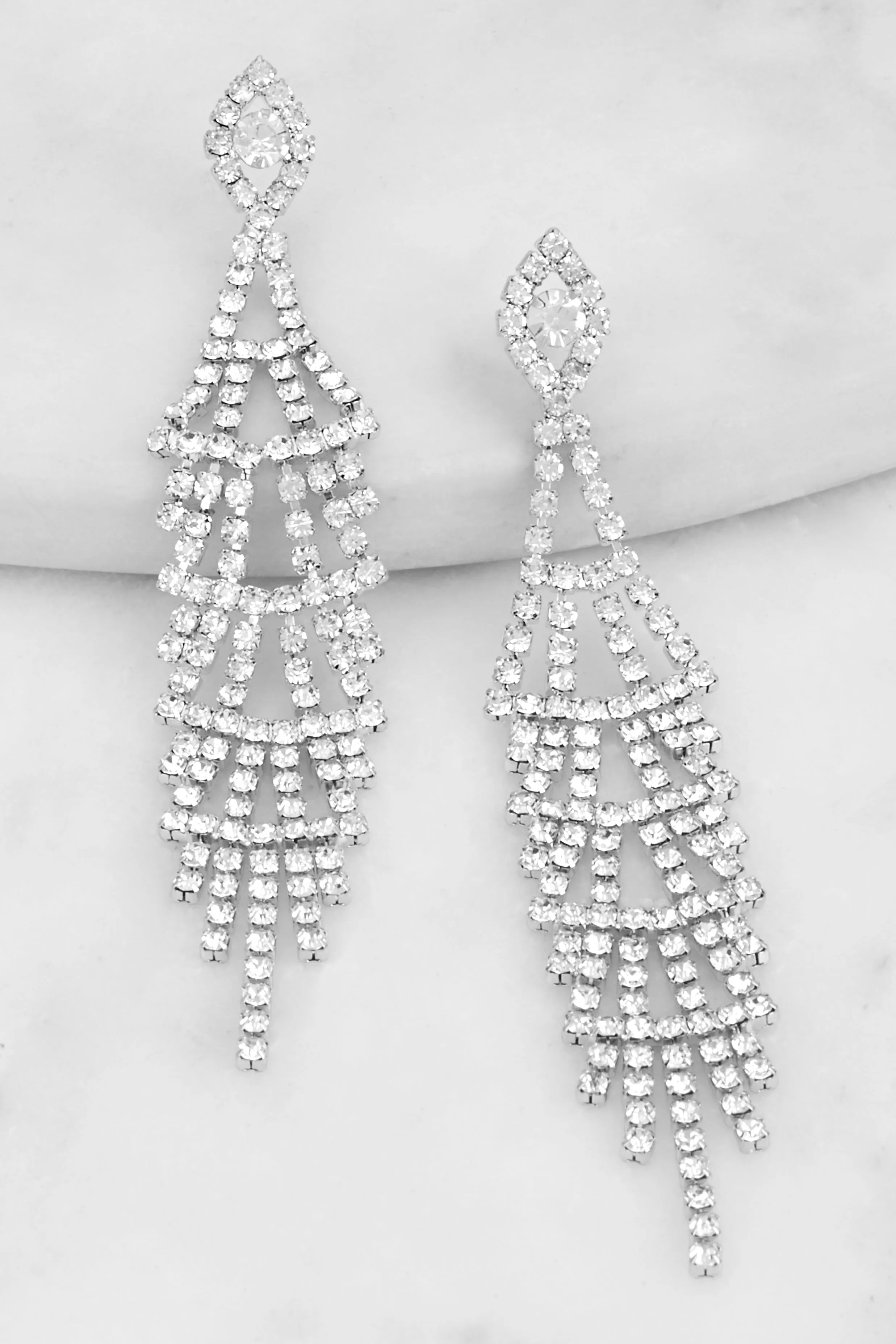 Rhinestone Chandelier Drop Earrings sold by Rainbow product image thumbnail 2
