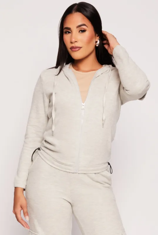 Cargo Pocket Sleeve Zip Front Hoodie sold by Rainbow