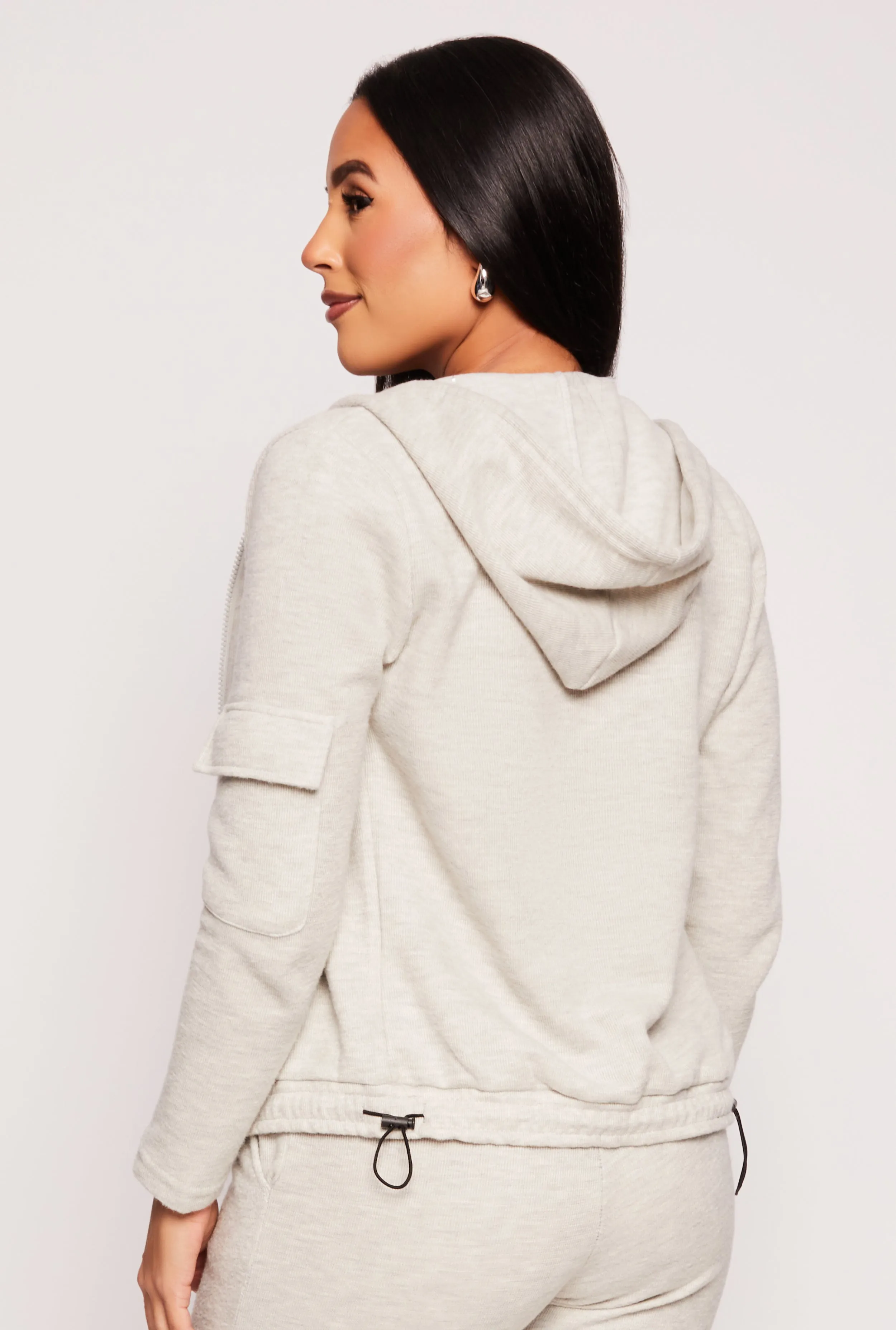 Cargo Pocket Sleeve Zip Front Hoodie sold by Rainbow product image thumbnail 3