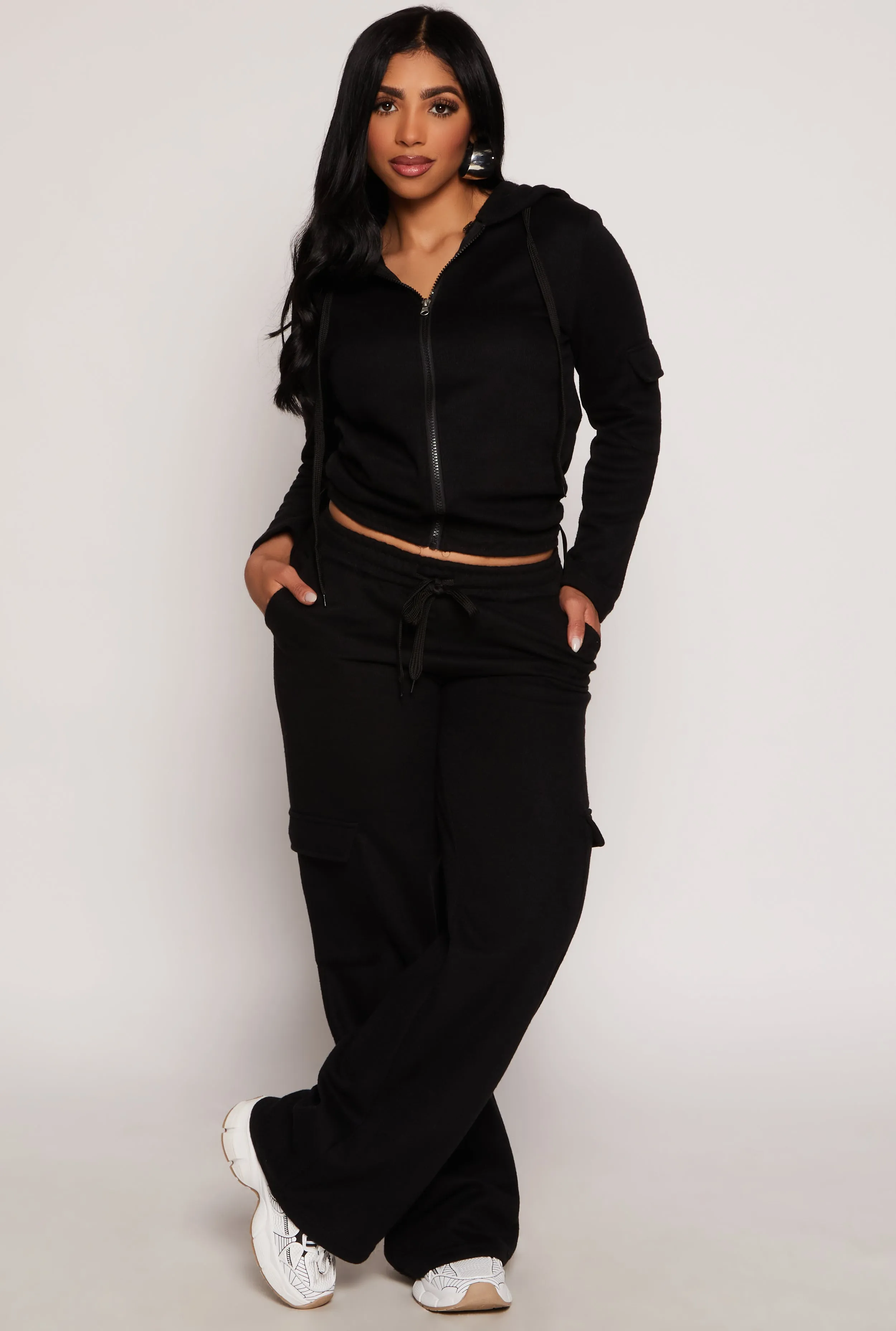 Cargo Pocket Sleeve Zip Front Hoodie sold by Rainbow product image thumbnail 2